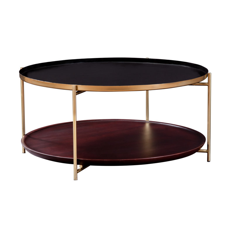Mercer41 Shope Round Tray Top Coffee Table with Storage Wayfair